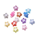 Macro shot of colorful acrylic star beads with white inner cores for DIY jewelry making - 30Pcs Pack / Random Mixed Colors