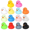 Ensemble de 14 canards en caoutchouc colorés pour le bain de bébé en divers tons - N° 8 Couleurs Aléatoires Mixtes