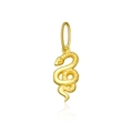 Minimalist gold snake pendant with detailed scales and mirror reflection on white - 925 Silver / 18K Gold-Snake