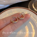 Silver 925 hoop earrings with engraved star patterns and small cubic zirconia accents - E6306 Silver Star Pave Hoops