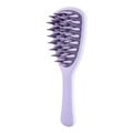 Purple ginkgo-leaf hair scalp massager brush with ergonomic long handle and silicone teeth - OPP Bag / Taro Purple
