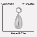 Poliertes silbernes Edelstahlanhänger-Wassertropfen-Design 1,0cm x 0,4cm für DIY-Schmuck - S2012-Silber