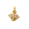 Gold plated evil eye pendant with micro-paved cubic zirconia for jewelry making - Marquise Eye 12