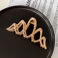 Grande pince à cheveux en métal doré au design ondulé élégant pour femmes - 53# Vague d'Or