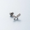 Silver butterfly earring with sparkling cubic zirconia on a gradient grey background - Butterfly Design Style (A88-2#)