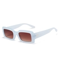 Fashionable rectangle sunglasses featuring a light blue jelly frame and brown gradient lenses - Light Blue Frame Double Tea Lens