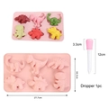 Pink silicone dinosaur candy mold set with dropper for DIY fruit jelly and gummy making - Large Dinosaur Mold + Dropper