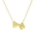 Golden 18k brass necklace featuring a polished heart and letter N bubble pendant - Necklace - Letter N