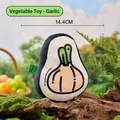 Cute garlic shaped plush pet toy by KIMPETS, minimalist black and white design, 18cm height - Garlic