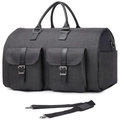Borsa da viaggio pieghevole grigio scuro per abiti in tela con fibbie in pelle - Tessuto Oxford / Tessuto Oxford Grigio Scuro