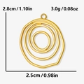 Detalles de tamaño y peso del colgante de acero inoxidable dorado irregular - Dorado