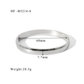 Detailed view of 7.7mm wide polished silver titanium steel bangle with 60mm diameter - 7.7mm / Silver