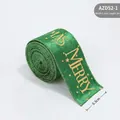 6.3cm green velvet Christmas ribbon with gold Merry Christmas print and stars - 6.3CMx2M / Green Velvet