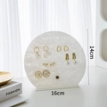 Support à bijoux semi-circulaire en acrylique blanc avec motif marbré pour vos boucles d'oreilles - Petit style rond