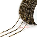Golden bead chain with black 2mm and 3mm beads for DIY jewelry making accessories - Black Enamel 3mm Beads-Gold