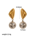 Orecchini a cuore geometrici moderni in acciaio inossidabile dorato e argentato - Stile Sfera Bicolore Oro Argento Irregolare (TE60280-M)