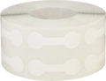 Macro detail of white dumbbell-shaped kraft paper jewelry labels in roll format - White (J209)