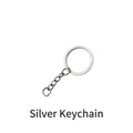 Flacher silberner Schlüsselring mit Gliederkette für DIY Schlüsselanhänger-Zubehör - Silber Schlüsselanhänger Ring