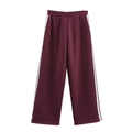 Pantaloni lounge da donna bordeaux con strisce laterali e vita elasticizzata - S / Pants