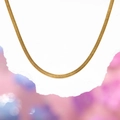 Elegant gold-plated stainless steel snake chain necklace with flat textured scales - 3mm Blade Snake Chain