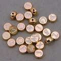 Gold-plated round alloy letter charms with white enamel for DIY jewelry making - Alphabet Set (DY147) / Set of 26 / Style 12 White