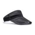 Lightweight black mesh sun visor hat for outdoor sports with breathable honeycomb fabric - Adjustable / Black