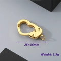 Golden heart handcuff pendant in stainless steel, 25x16mm size for jewelry DIY - Heart (25x16mm) / Gold