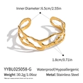 Detail view showing dimensions and water-resistant texture of the gold irregular bangle - Gold (YYBL025058-G)