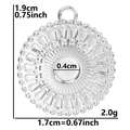 Detaillierte Größenangaben für Silberanhänger mit Sonnenstrahlmuster, 1,9 cm hoch und 1,7 cm breit - Silber