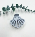 Elegant matte light blue shell-shaped hair claw clip for women on white surface - Silver Gray