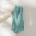 Thick waffle knit mint green scarf with handmade label for winter warmth and soft texture - 175cm / Sky Blue