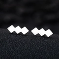 Polished silver stainless steel geometric earrings with a modern zigzag diamond design - Triple Rhombus / Silver