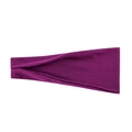 Purple wide elastic sports headband for running and yoga, made of sweat-wicking knit fabric - Purplish Red