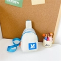 Sac de poitrine en nylon bleu et blanc pour enfants avec bandoulière réglable et logo - Blanc Cassé