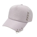 Cappellino da baseball lavanda con anelli metallici e fibbie laterali a forma di X - Taglia unica / Viola Grigio