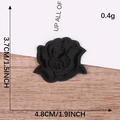 Black rose embroidered patch 3.7x4.8cm for clothing repair and DIY floral applique - Small Rose/Self-adhesive (4.8x3.7cm)
