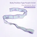 Purple and blue 8-loop yoga stretch band with numbered positions for kids and adults - Pose-printed Purple 8 Grids