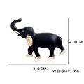 Vintage elephant brooch in black enamel and gold finish, 2.3cm height and 3.0cm length - Black Elephant