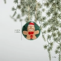 Pallina di Natale in feltro di lana verde con omino di pan di zenzero e corda di iuta - Pallina di Feltro Omino di Pan di Zenzero Verde