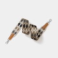 Wide woven shoulder strap with argyle pattern and silver metal hooks for bags - Width 5cm Length 70cm / Brown Strap Gold Buckle