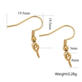 Golden stainless steel earring hooks for jewelry making with size and weight measurements - Gold Color - Style K