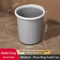 Pattumiera grigia in plastica con anello di pressione bianco misura media per ufficio - Medio (Confezione da 1) / Grigio Calmo