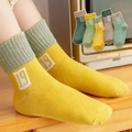 Chaussettes respirantes en coton pour enfants avec logo numéro 19 en cinq couleurs - 3-5 Ans (Longueur du pied 13-15cm) / Plat Numérique 19