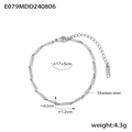 Silberfarbenes Titanstahl-Kettenarmband mit gedrehten Gliedern und verstellbarem Verschluss - Stahl Glattes Armband (TXE079) / Stahlfarben