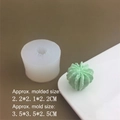 Detailed size specifications for 3D cactus silicone mold for mini succulent candles - Model 3881 / Translucent