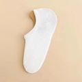 Chaussettes invisibles blanches côtelées avec silicone antidérapant et tissu respirant - Taille unique / Blanc