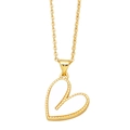 Minimalist gold heart pendant necklace with white shell inlay and beaded edges for women - White