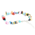 Adjustable bohemian bracelet featuring multi-colored natural raw crystal stone fragments - Colorful Stone
