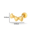 Gold stainless steel cartilage piercing with heart zircon flowers and dimensions - Three Hearts (0186-1# Gold) / Gold