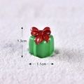 Miniature green resin gift box figurine with red bow for Christmas micro landscapes - Gift Box Style 15